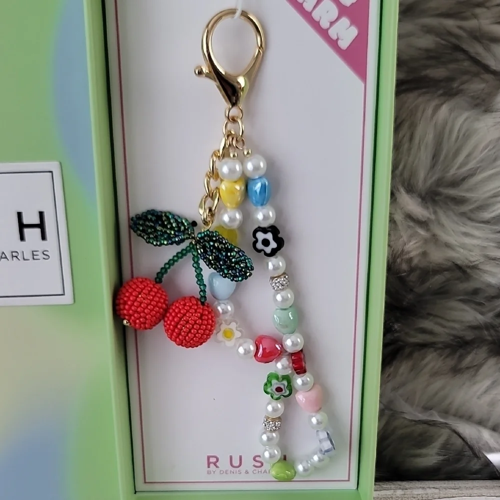 Cherry Beaded Key Holder